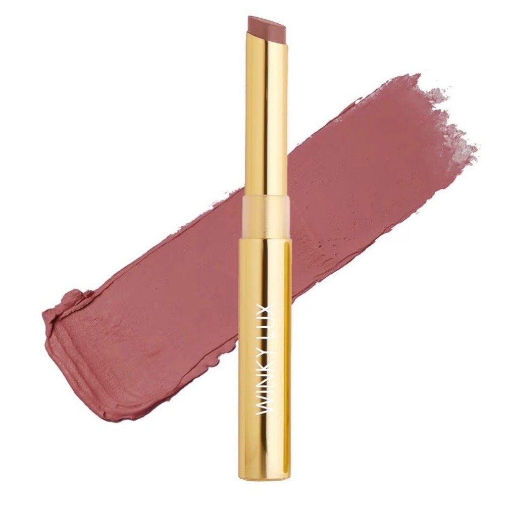 Winky Lux Skinny Plump Demi Matte Lipstick Stripped Down Rose Beige 0.03oz